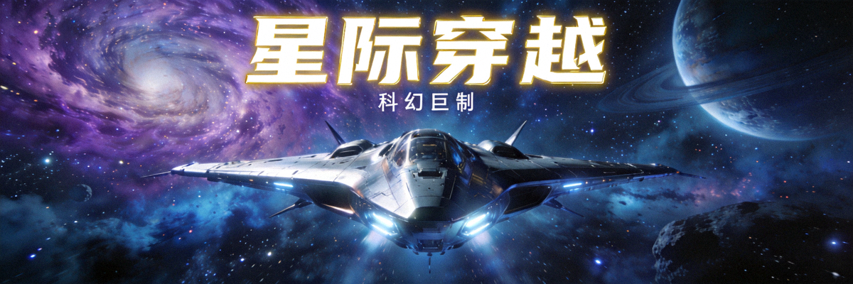 科幻巨制《星际穿越》封面 - 浩瀚宇宙与未来飞船